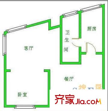 優(yōu)品道戶型圖戶型圖 1室2廳1衛(wèi)1廚