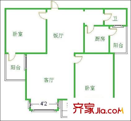 優(yōu)品道戶型圖戶型圖 2室2廳1衛(wèi)1廚