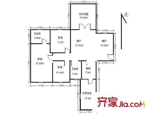 南湖國(guó)際社區(qū) 3室 戶型圖