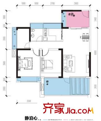 光明城市1號(hào)樓A4靜泊心岸（售罄） 2室2廳1衛(wèi)1廚