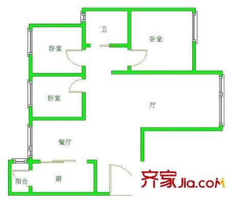 金科一城 3室 戶型圖