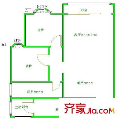 錦繡光華 2室 戶型圖