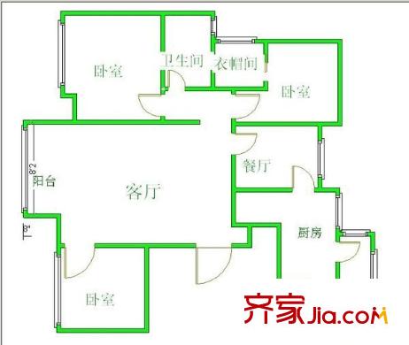優(yōu)品道戶型圖戶型圖 3室2廳2衛(wèi)1廚