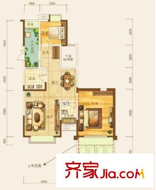 南湖國(guó)際社區(qū) 2室 戶型圖