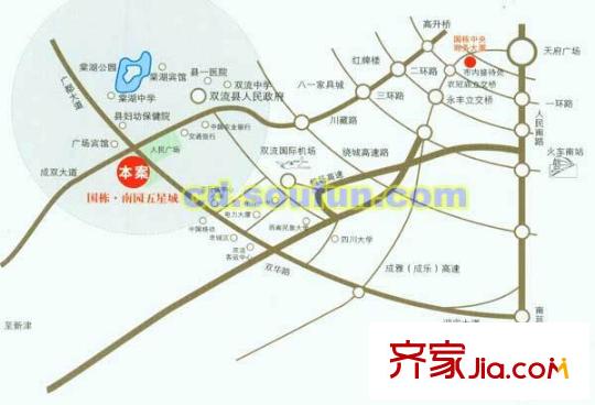 國(guó)棟南園五星城交通圖