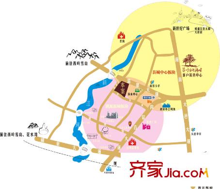 星星卡納灣畔區(qū)位圖
