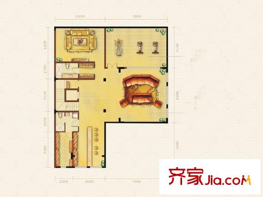 金馬湖壹號(hào)二期1棟e戶型負(fù)一層 3室4廳5衛(wèi)1廚