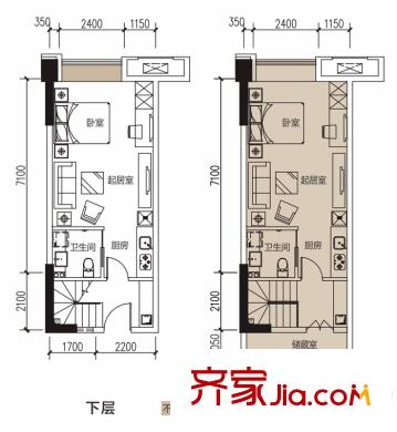 保利新天地1期10、18棟標準層公寓（售罄） 2室2廳2衛(wèi)2廚