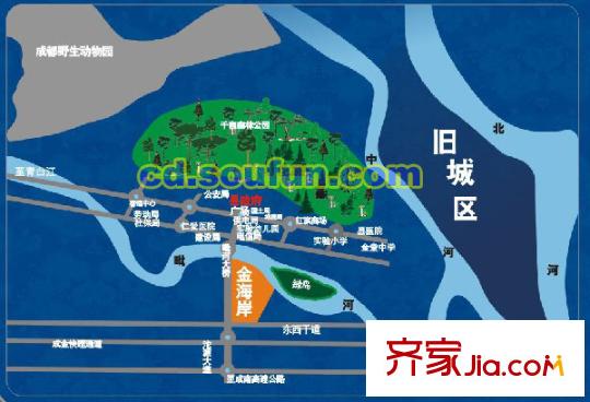 金海岸天府花園水城區(qū)位圖