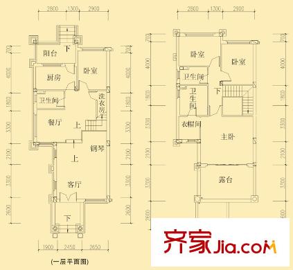 恒大山水城一期212-585號樓B1-1型 5室2廳3衛(wèi)1廚