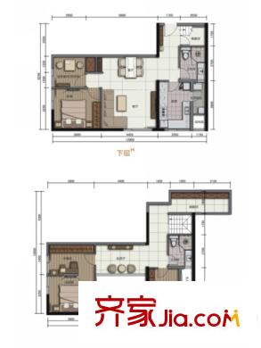 智地哥譚一期1號樓標(biāo)準(zhǔn)層C3戶型 3室1廳2衛(wèi)1廚