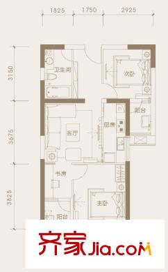 融城云熙1期2號(hào)樓7-25層B-7戶型 2室1廳1衛(wèi)1廚
