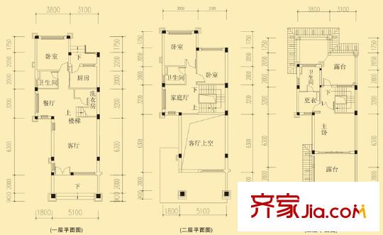 恒大山水城一期212-585號樓B2-1型（售罄） 5室3廳3衛(wèi)1廚