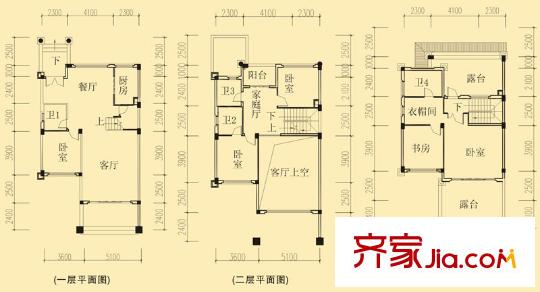 恒大山水城一期212-585號樓B3-2型（售罄） 6室3廳4衛(wèi)1廚