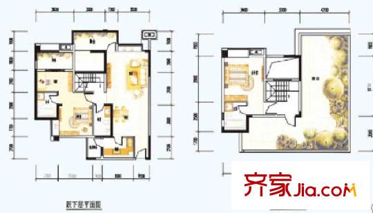 金海岸星月灣2號樓A型愜意躍居 2室2廳3衛(wèi)