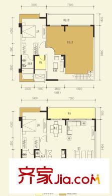 保利貝森公館一期2-5號樓標(biāo)準(zhǔn)層6-A戶型（售罄） 2室3廳3衛(wèi)1廚
