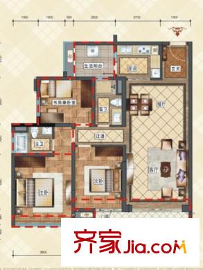 中德英倫城邦一期K區(qū)5號(hào)樓5-29層 S戶型（售罄） 3室2廳2衛(wèi)1廚