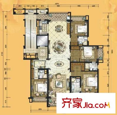 鉑雅苑一期8棟標(biāo)準(zhǔn)層B2戶型 4室2廳4衛(wèi)