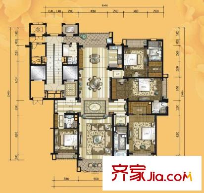 鉑雅苑一期8棟標(biāo)準(zhǔn)層A2戶型 4室2廳4衛(wèi)