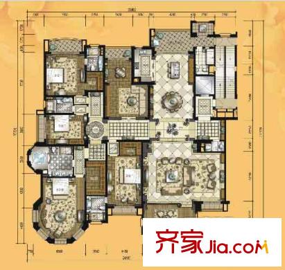 鉑雅苑一期8棟標準層A戶型 5室2廳5衛(wèi)