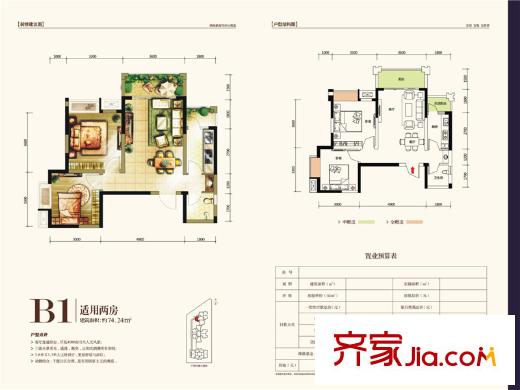 金玉滿堂二期二期1棟標(biāo)準(zhǔn)層B2戶型 2室2廳1衛(wèi)1廚