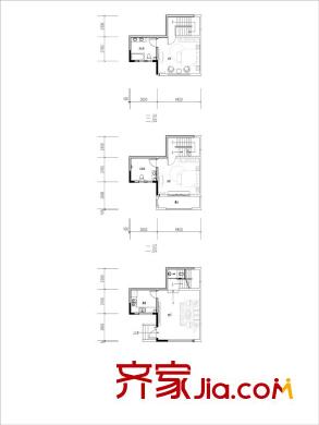 水岸西嶺二期5號樓聯(lián)排C戶型 2室2廳3衛(wèi)1廚