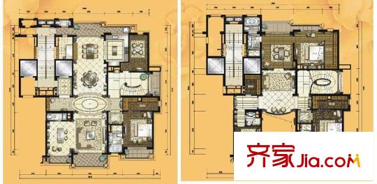 鉑雅苑一期8棟頂層B1戶型 5室3廳5衛(wèi)