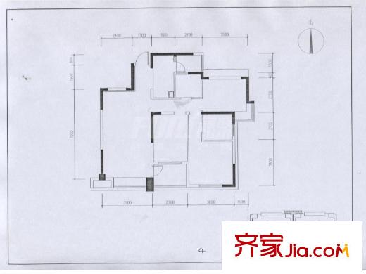無國界一期18號樓標準層D戶型 3室2廳2衛(wèi)1廚