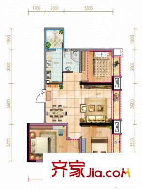 香月湖一期10號(hào)樓偶數(shù)層c2戶型 3室2廳1衛(wèi)1廚