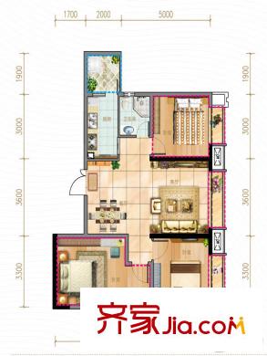 香月湖一期10號(hào)樓奇數(shù)層c2戶型 3室2廳1衛(wèi)1廚