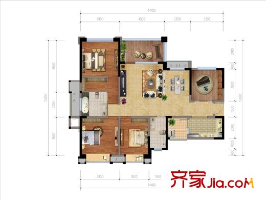 南湖國際中心2、6棟標(biāo)準(zhǔn)層C2戶型 4室2廳2衛(wèi)1廚