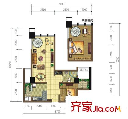 南湖半島一期1號(hào)樓標(biāo)準(zhǔn)層c7-1型戶型（售罄） 1室1廳1衛(wèi)