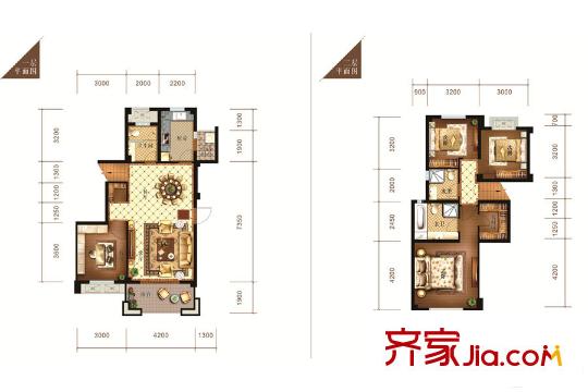 海昌天瀾維肯郡洋房1批次C1標(biāo)準(zhǔn)層戶型 4室2廳3衛(wèi)1廚