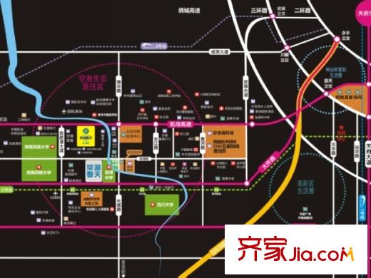 藍潤棠湖春天V客區(qū)位圖