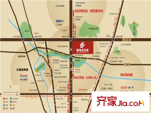 綠地世紀城區(qū)位圖