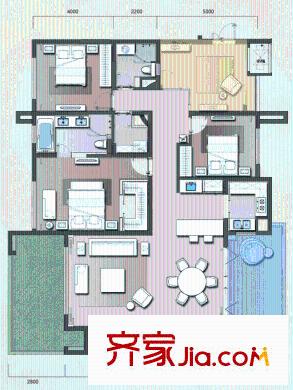 麓山國(guó)際社區(qū)IMAX大平層12棟標(biāo)準(zhǔn)層c戶型 4室2廳2衛(wèi)