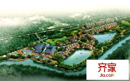 千鷺湖度假酒店小區(qū)鳥(niǎo)瞰圖