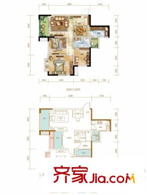 九龍倉時(shí)代上城一期6、7、13、14號(hào)樓標(biāo)準(zhǔn)層B2戶型 3室2廳1衛(wèi)1廚