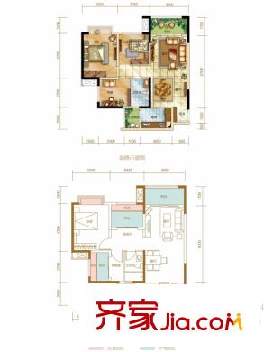 九龍倉時(shí)代上城一期6、7、13、14號(hào)樓標(biāo)準(zhǔn)層E1戶型 3室2廳1衛(wèi)1廚