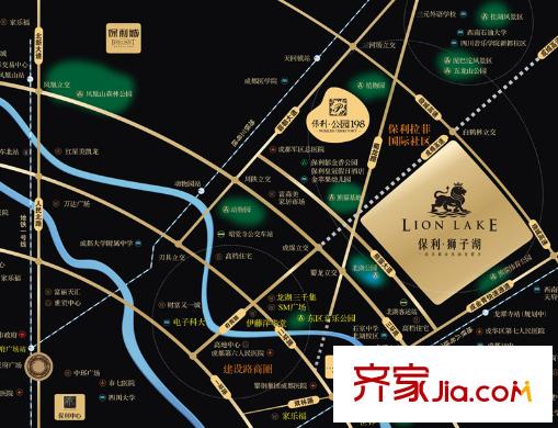 保利獅子湖區(qū)位圖