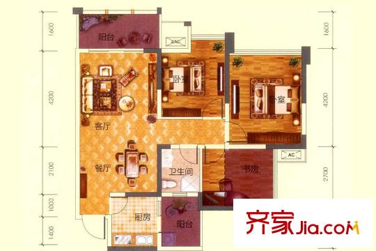 傳化國際新城1期29-32棟標(biāo)準(zhǔn)層C2/D2戶型 2室2廳2衛(wèi)1廚
