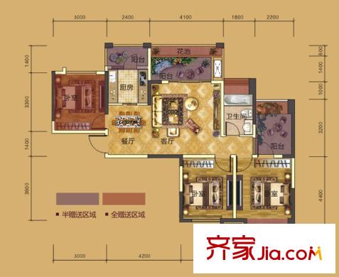 傳化國際新城一期13號(hào)樓標(biāo)準(zhǔn)層B2戶型 3室2廳1衛(wèi)1廚