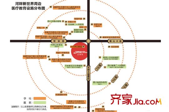 河畔新世界醫(yī)療教育設(shè)施分布圖