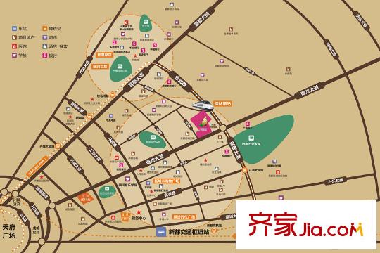 匯景新城區(qū)位圖