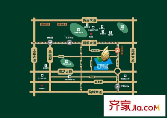 匯景新城區(qū)位圖