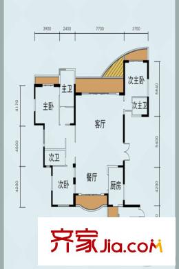 嘉年華青年城smart公寓5棟標(biāo)準(zhǔn)層2A戶(hù)型（售罄） 3室2廳2衛(wèi)1廚