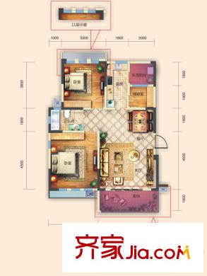遠大林語城47-51棟11、12層P戶型（售罄） 2室2廳1衛(wèi)1廚