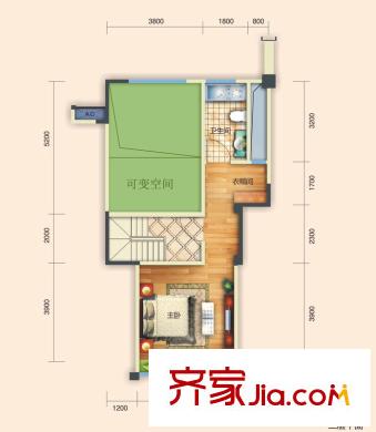 遠大林語城47-51棟M2戶型二層（售罄） 2室2廳2衛(wèi)1廚
