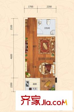 聚龍名城一期1-3號樓D戶型 3室2廳1衛(wèi)1廚