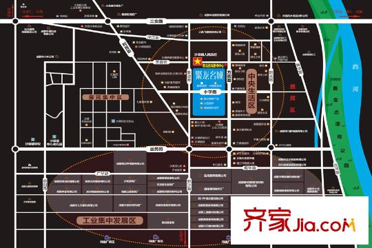 聚龍名城區(qū)位圖